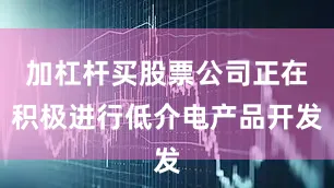 加杠杆买股票公司正在积极进行低介电产品开发